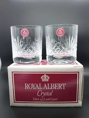 Buy Unused Boxed Pair Of Royal Albert 24 % Lead Crystal 10 Oz Whisky Rummer Glasses  • 20£