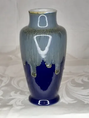 Buy Antique Art Pottery Porcelain Drip Flambe Cobalt Blue Glaze Vase • 33.18£