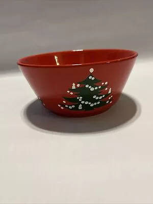 Buy VTG Waechtersbach Red Christmas 9” Serving Bowl Green Tree EUC • 28.35£