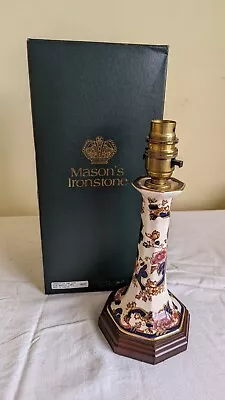 Buy Mason's Ironstone Blue Mandalay Candlestick Lamp, Beautiful Piece With Original  • 30£