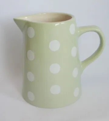 Buy Marks And Spencer Pale Green/White Spots Stoneware Milk Jug Half Pint • 12£