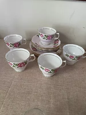 Buy Colclough Bone China Tea Set 5 Plates 5 Saucers 5 Cups Brand New Perfect • 100£