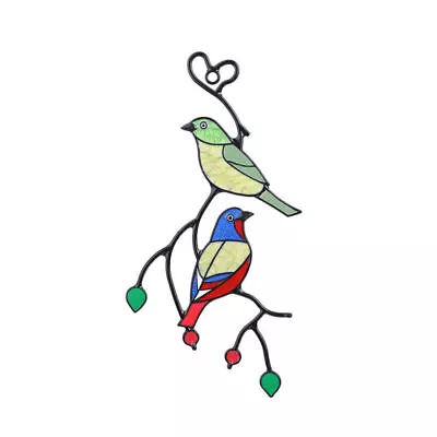 Buy Multicolor Bird Stained Glass Window  Balcony Home Hanging Outdoor Decor Chain • 9.01£