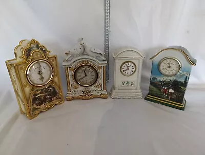 Buy 4 Porcelain China Clocks Inc Belleek, Flying Scotsman Working A72 • 9.99£