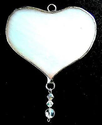 Buy White Heart Stained Glass Suncatcher House Warming Window Hanging Anniversary • 9.95£