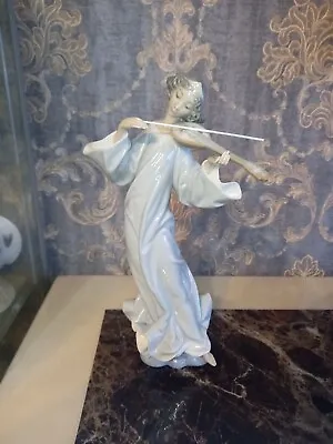 Buy Lladro Collectable Figurine Angel Girl Playing Mandolin Porcelain Vintage  • 80£