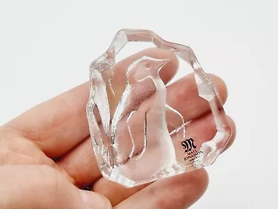 Buy Lead Crystal Penguin Ornament By Mats Jonasson Maleras Sweden Paper Weight • 22£