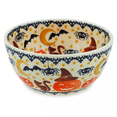 Buy Polish Pottery Bowl 5  Halloween Spooky Pumpkin • 77.99£