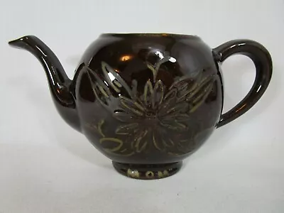 Buy Vintage Ceramic Brown Teapot Shaped Wall Pocket With Flower Design MOM • 11.50£
