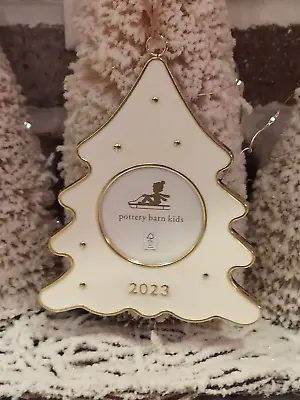 Buy Pottery Barn Kids White Christmas Tree Frame Enamel Ornament 2023 New In Box • 28.88£