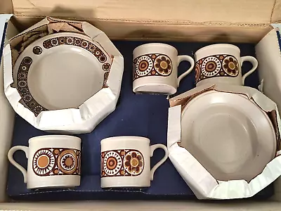 Buy Staffordshire Buckingham Tea Set Vintage 1970's Cups, Saucers, Side Plates NEW • 29.99£