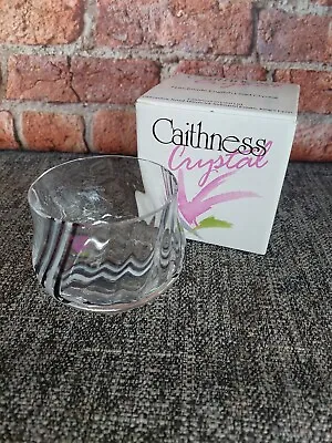Buy CAITHNESS Crystal Glass Dish Hand Made In England VINTAGE Black Stripe  • 13£