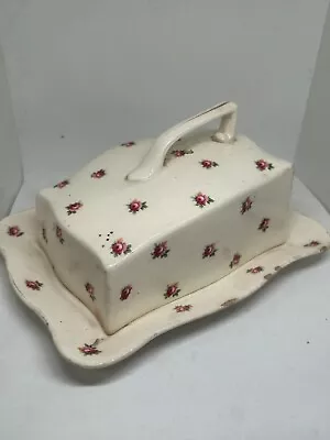 Buy Crown Ducal Ware Floral Butter Cheese Lidded Storage Dish Ceramic Chipped #LH • 3.25£