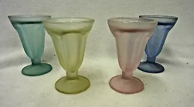 Buy Frosted Pastel Color Glass Parfait Or Sundae Dishes Set Of 4 • 6.61£