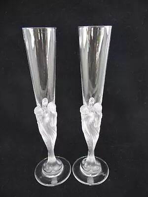 Buy Set Of 2 Erté Majestique Crystal Champagne Flutes Glasses Made In France Vintage • 282.55£