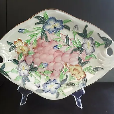 Buy Rare Vintage Art Deco Floral Maling Godetia Pink Lustre Ware Dish Pattern 6552 • 33.07£
