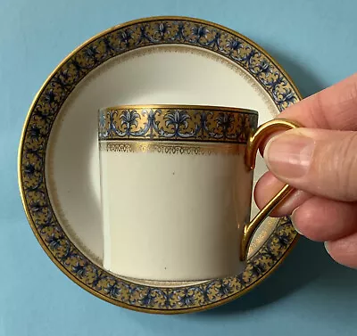 Buy Vintage China E. Dumas Limoges French Demitasse Coffee Cup & Saucer Gold Gild • 39.99£