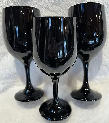 Buy Libbey Black Amethyst Wine Goblets (3) 7 1/4  Tall 10 Oz Capacity • 28.45£