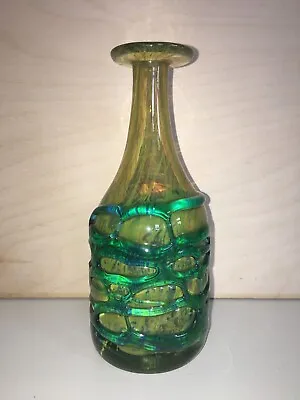 Buy Green Early Mdina Glass Vase With Trailing Glass Michael Harris • 65£