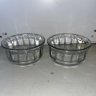Buy Pair Of Ribbed Glass Accent Bowls Vintage Clear  5.5” Wide Candy Trinket Bowl • 16.71£
