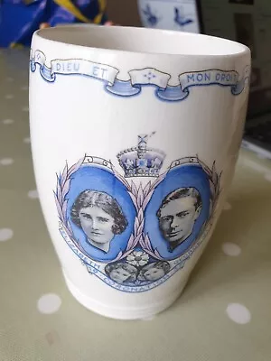 Buy Wedgwood Pottery Beaker Celebrating 1937 Coronation King George VI - Salford • 9.99£