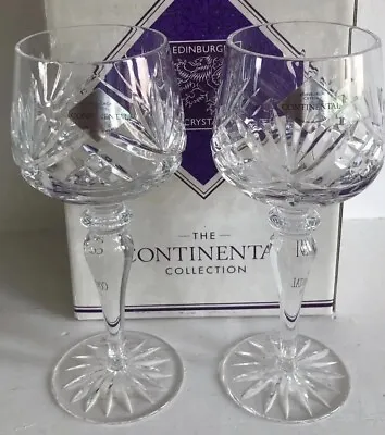 Buy Pair Edinburgh Crystal Vintage 6 1/2  Stirling Hock Wine Glasses New Boxed • 12.99£