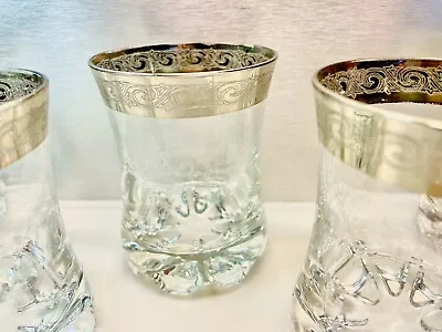 Buy Vintage Silver Etched Tumblers X6.  Silver Plated. Major Celebration Glassware. • 79.99£