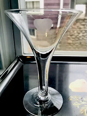 Buy 1930’s Pop Art Hollow Stem Champagne Glass Etch Heart Arrow Wedding Barware-6 • 47.41£