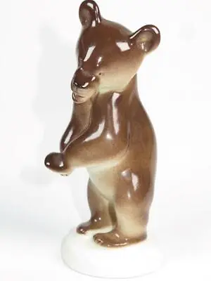 Buy VINTAGE LOMONOSOV PORCELAIN Figurine Bear On Hind Legs Made In Soviet USSR • 12.99£