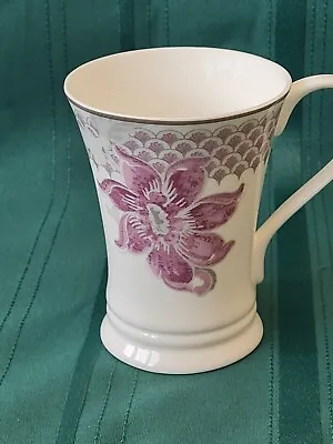 Buy LAURA ASHLEY - Fine Bone China Purple And White Floral Print Mug • 7.99£