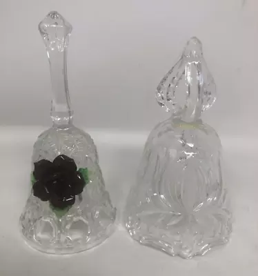 Buy Collectable Glass Bells X 2 Floral Decoration - Please See Photographs • 1.99£