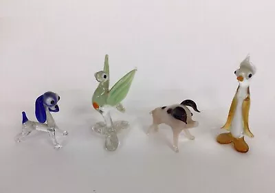 Buy Vintage Murano Glass Miniature Animals Bundle Dog Pig Birds Penguin • 16£