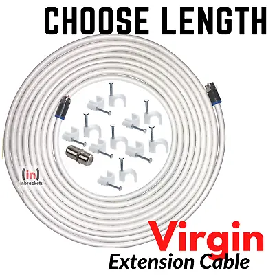 Buy Virgin Media Extension Cable Lead Kit For Tv Broadband Tivo Superhub With Clips • 5.49£