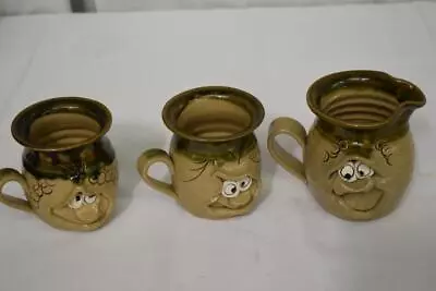 Buy Pretty Ugly Face Two Mugs & Jug - Made In Wales - Glazed Pottery • 4.99£