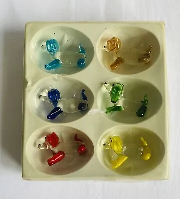 Buy GLASS DOGS Vintage Hand Blown Animal Art X6 Mini Figurines Multi Coloured Pups • 37.57£