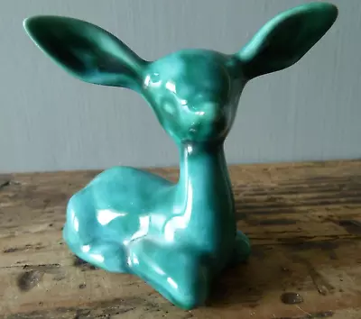 Buy ANGLIA POTTERY Turquoise Sitting Fawn Or Deer - Number AP 157 - 6.5cm High • 5.75£