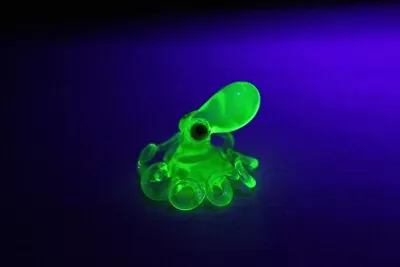 Buy Uranium Glass Octopus Pendant Uranium Vaseline Glass Figurine Octopus Glass UV • 42.65£