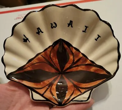 Buy Vintage 70s Hawaiian Pottery Pohaku Kiln Hawaii  Handmade Shell Change Dish • 24.11£