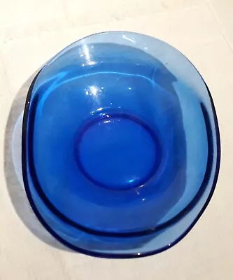 Buy Elegant Large Vintage 1970s Sowerby Nazeing Bristol Blue Glass Fruit Bowl HEAVY  • 22.99£