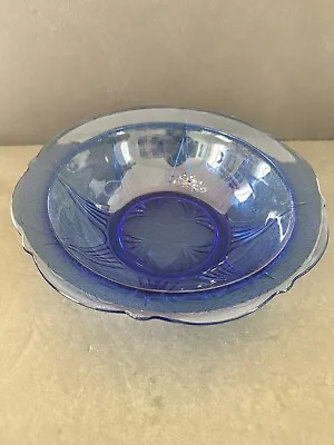 Buy Hazel Atlas Royal Lace Depression Glass Cobalt Blue Fruit Berry Salad Bowl 10  • 28.46£