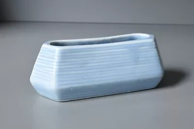 Buy SylvaC 1314 Trough Vase, Ribbed Pastel Blue Rectangular Posy Vase, C1950s • 9.95£