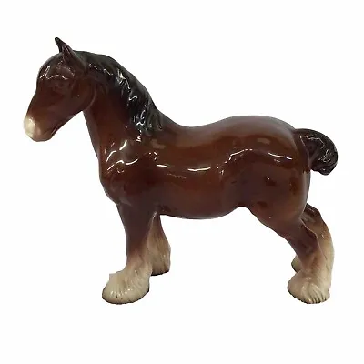 Buy Beswick  Vintage Shire Brown Gloss Horse Figurine Ornament  6” X 7”  • 28£