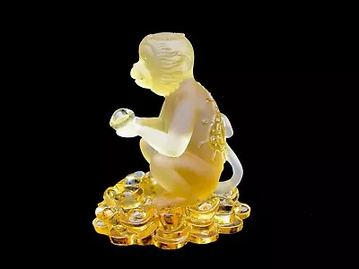 Buy Striking Art Glass Zodiac Themed Decorated Monkey Sculpture Daum Lalique Style • 169.99£