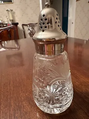 Buy Cut Glass Sugar Shaker With Silverplated Top • 10£