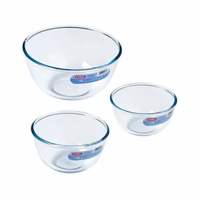 Buy Pyrex Essentials Kitchen Glass Bowl 3 Piece Set 0.5L 1L And 2L - Transparent • 17.42£