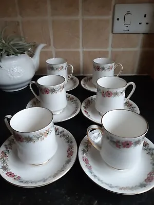 Buy Paragon Belinda Coffee Cups & Saucers Vintage China Set Of 6 Porcelain Floral • 13.60£