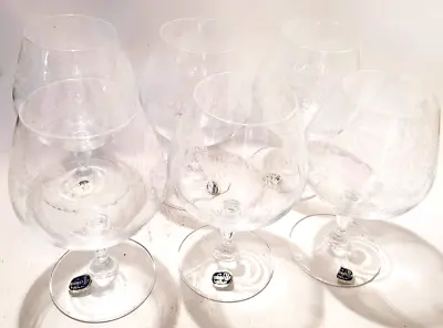 Buy 6x  Bohemia Czech Cascade Etched Brandy Glasses Wine Unused Snifter • 28£