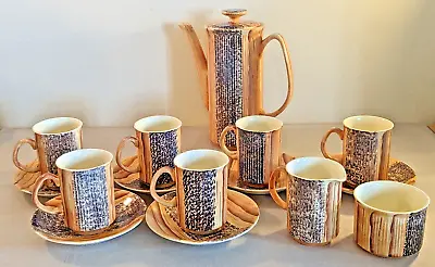 Buy Price Of Kensington Coffee Set. Vintage - 1960's - Phoenician Wood Effect Design • 19.99£