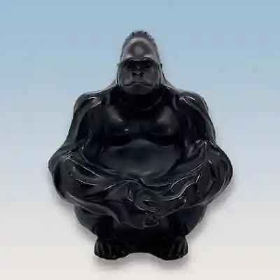 Buy Lalique Limited Edition Black Crystal Glass Gorilla Sculpture • 1,350£