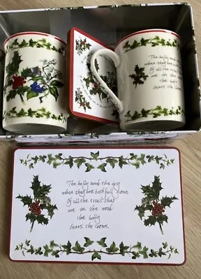 Buy Portmeirion Holly And Ivy - Mug And Coaster Set Of 2 - Christmas • 11.50£